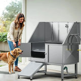 Pet stainless steel bath bath bath pet store large dog special bathtub durable non-slip
