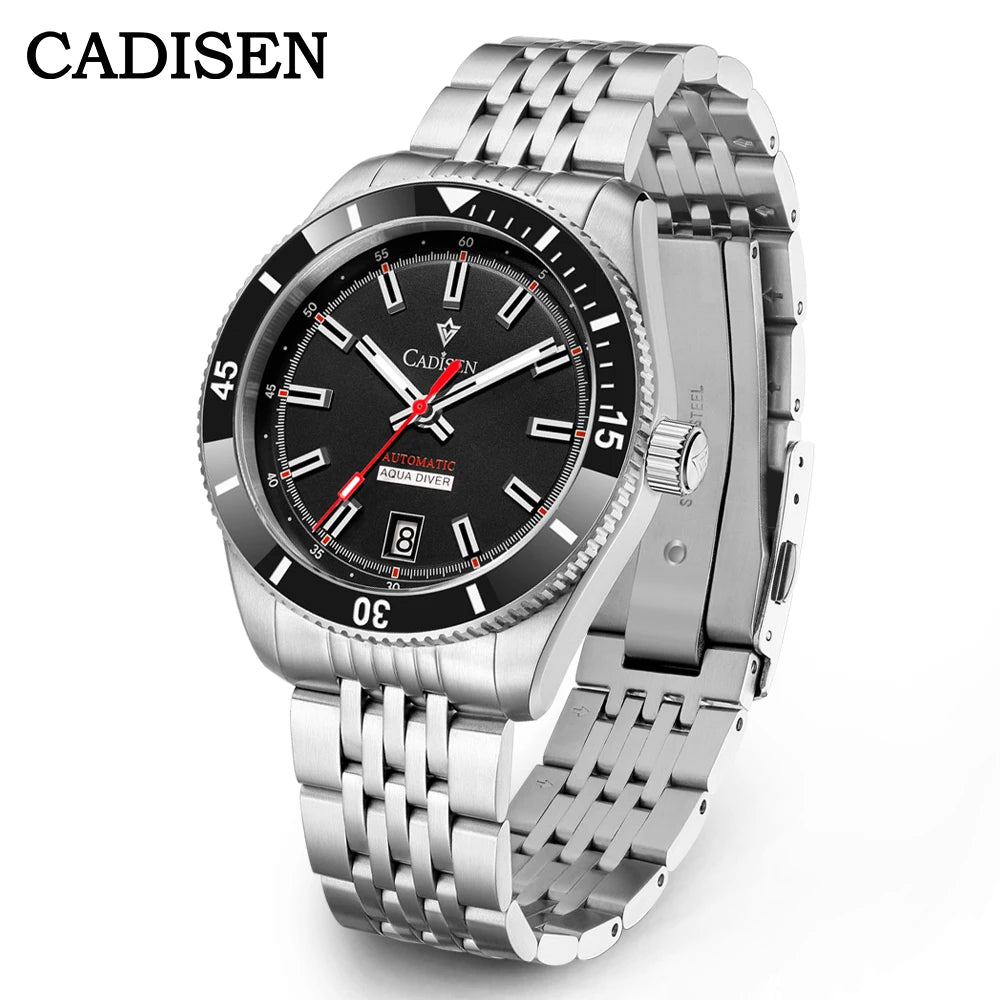 CADISEN New Men's Watches Mechanical Automatic Watch Men Japan MIYOTA 8215 Ceramic Bezel 10Bar Waterproof Wristwatch For Men