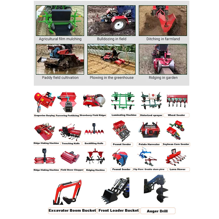 Customize Multi Functional Crawler Tractor With Shovel Bulldozer Breaker Hammer