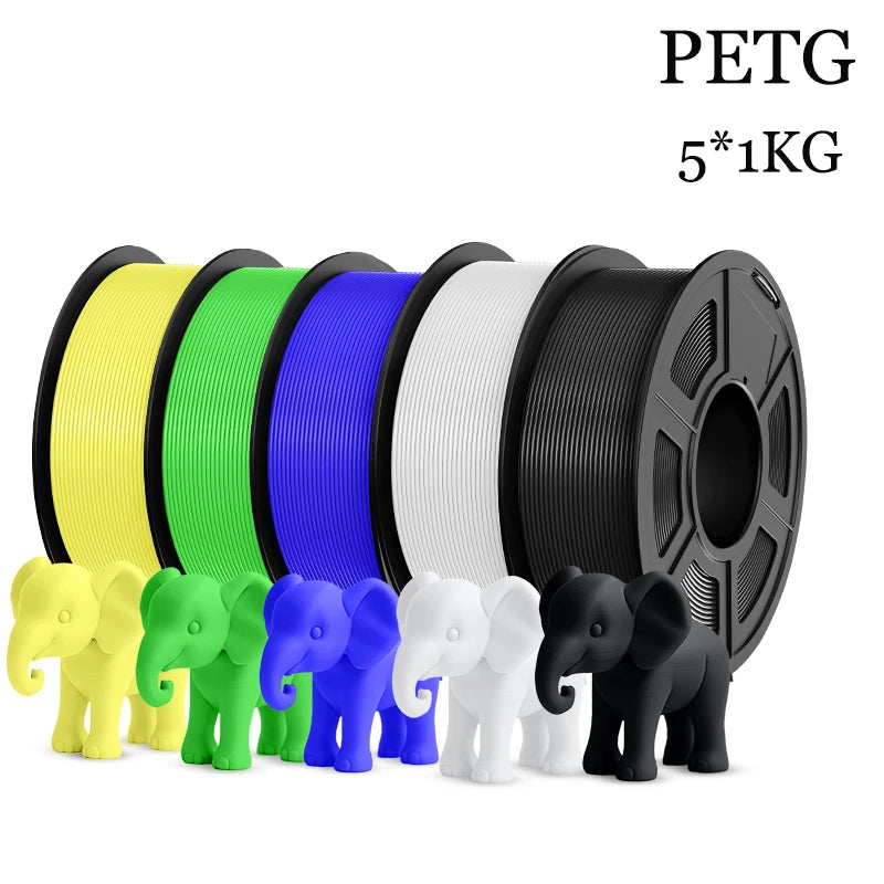 TECBEARS PETG 3D Printer Filament 5KG 1.75mm petg Multi color combination set FDM 3D Printer Materials DIY Gift From US UK DE