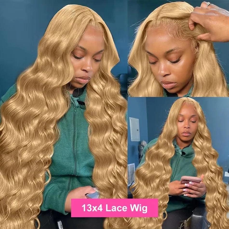 Body Wave Human Hair Wigs 27 Honey Blonde 13X6 Hd Lace Frontal Wig 13X4 Human Hair 250 Density Colored Preplucked Brazilian Wigs
