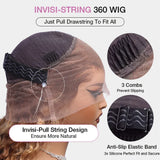 Curly 360 Full Lace Glueless Wig Human Hair Invisible Drawstring 13x6 Hd