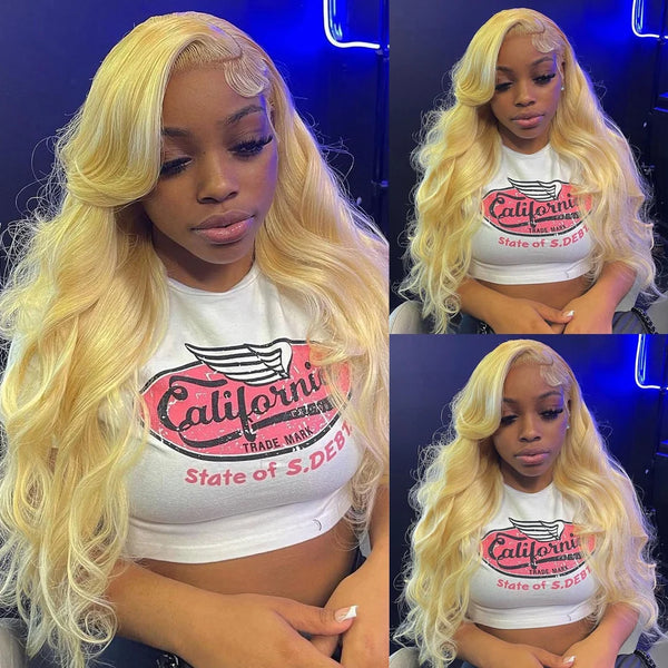 30 Inches 613 Lace Front Wig Human Hair 13x4 13x6 360 Body Wave Blonde