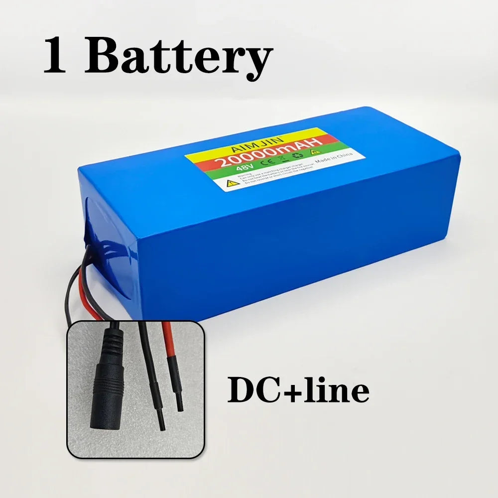 13S5P Battery Pack 48V battery 20Ah 18650 Lithium Suitable for scooters, mountain bikes ，with BMS