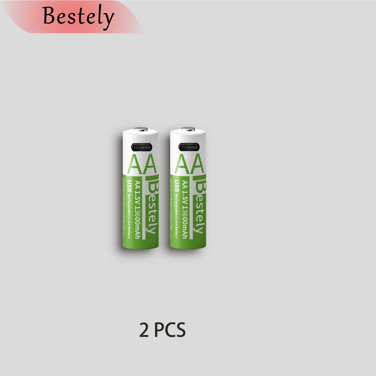Bestely AA Rechargeable Lithium Battery 1.5V 13600mAh Fast Charging Long Lasting Li-ion Batteries 2000 Cycle with USB- C Cables
