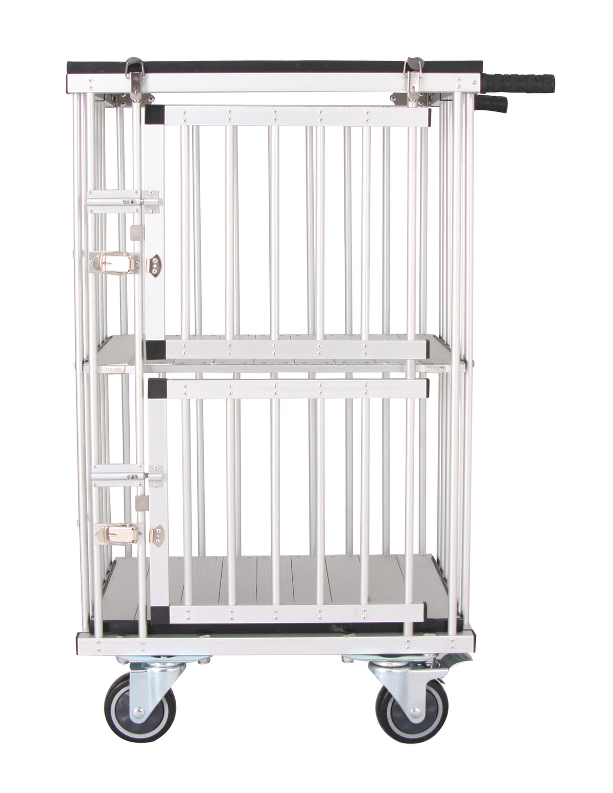 Foldable Aluminum Dog Trolley Handled Pet Cage Small Size Pet Carrier Pet Supplies