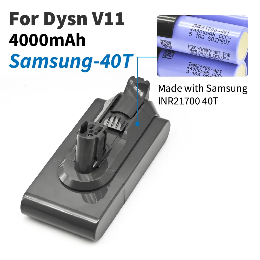 TPCELL For Dyson V11/V15 Removable Battery 4/5Ah TABLESS cell compatible V11 Absolute V11 Animal V11 Fluffy Extra Vacuum Cleaner