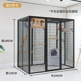 AACat Villa Solid Wood Large Free Space Cat House Pet Shop Cat Villa Deluxe Glass Room