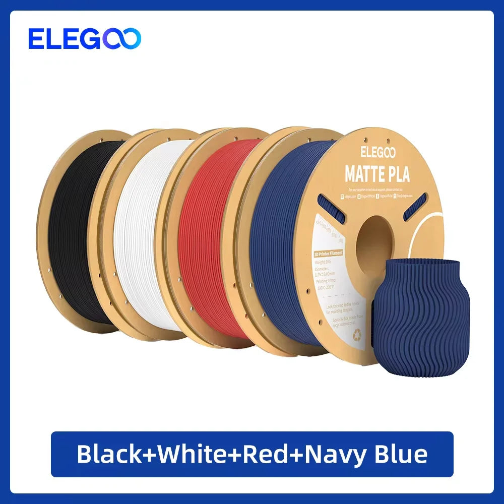 ELEGOO Multiple-Color Matte PLA Filament 1.75mm 2KG/4KG/5KG/10KG For EU US