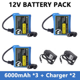 12V 12000mAh Rechargeable Lithium Ion Battery Pack 3S2P with BMS Protection for LED Strip Light Toy Car Security System