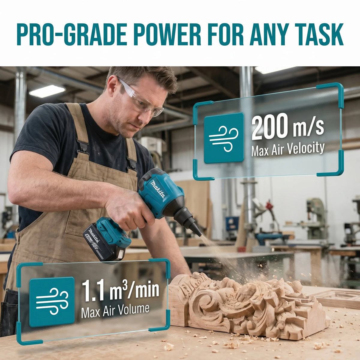 Makita power tools makita 18v tools DAS180 high-power air dust removal gun for blowing dust in narrow spaces power tools