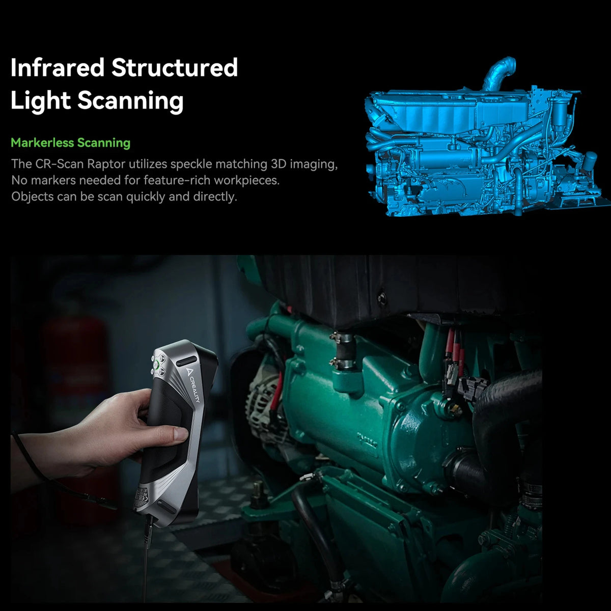 Creality CR-Scan Raptor / CR-Scan Raptor Pro Multiple-line Blue &NIR Consumer 3D Scanner High-Speed Scanning CR-Scan Otter
