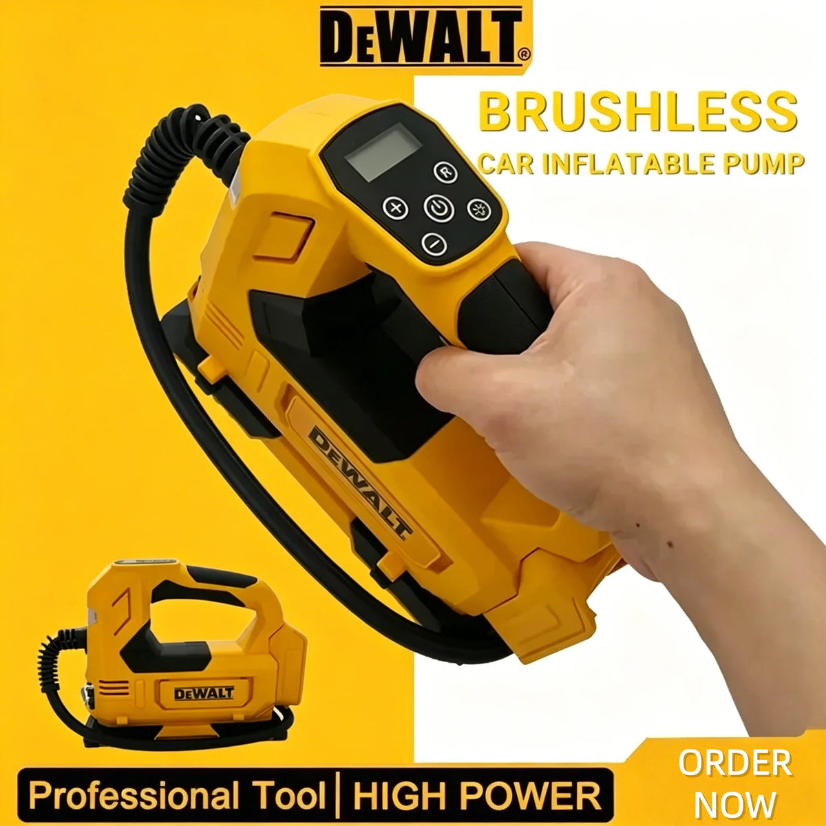 Dewalt 20V Cordless Portable Tire Inflator Digital Electric Air Compressor Rechargeable Car Tyre Inflator Pump Tools