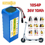36V 10000mAh 10S4P Lithium Ion Battery Built-in BMS High Capacity Replacement Battery for 500W Electric Scooter E-Bike