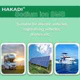 HAKADI Sodium-ion BMS 4-16S 50A 100A 150A 200A Bluetooth BMS For DIY Na-ion Battery Pack For Solar System Boat RV