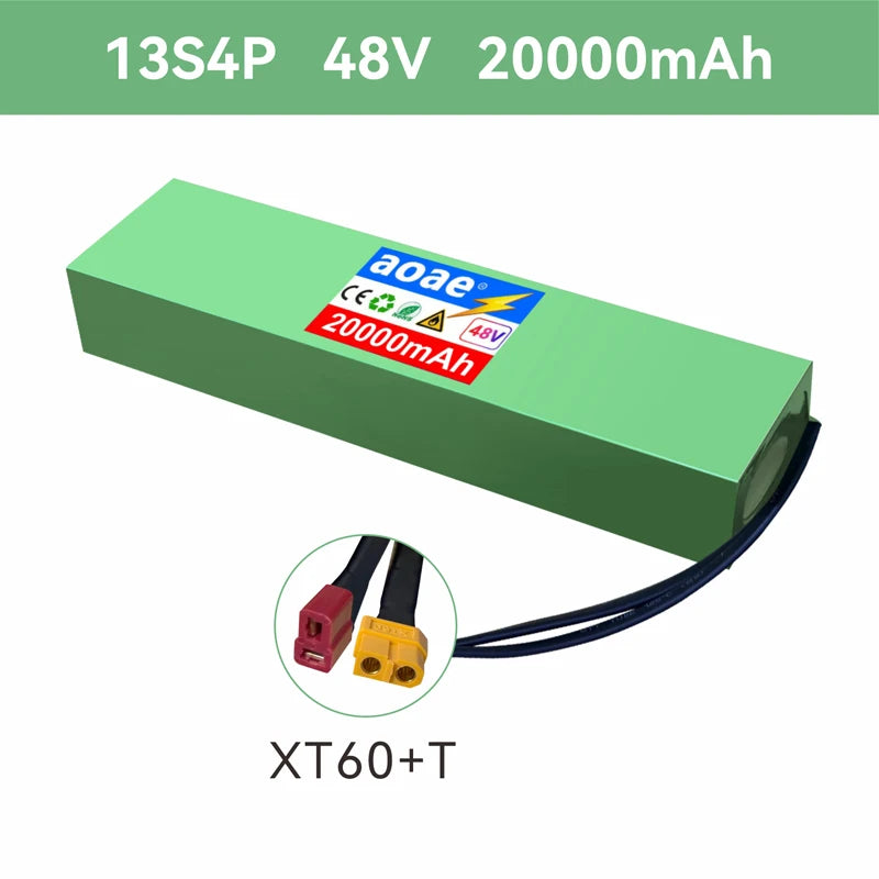 48V Lithium Battery Pack 13S4P 20Ah Grade-A Cells For Kugoo M4 M4Pro Max Speed E-Scooter Built-in BMS Dual XT60+T Long Range