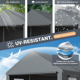 13x25 Ft Carport, Car Ports with 180g PE Tarp, Side-Opening Door & Roll-Up Windows, Carport Canopy, Portable Garage, Customized