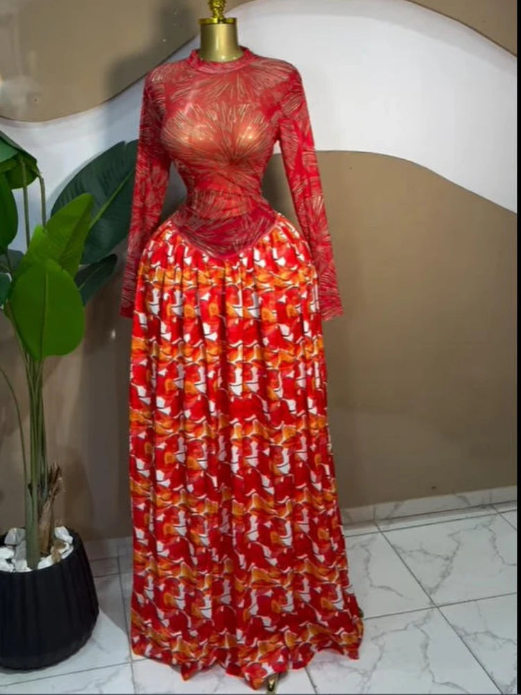 CM.YAYA Women leaf Print patchwork smock Midi A-line Long Maxi Dress 2026 Elegant Evening Birthday Party Dresses Trendy Vestidos