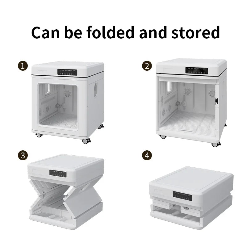 100L Foldable Pet Dog Dryer, 360° Efficient Automatic Quiet Box With Smart Temperature Control, Ideal For Cats Dogs