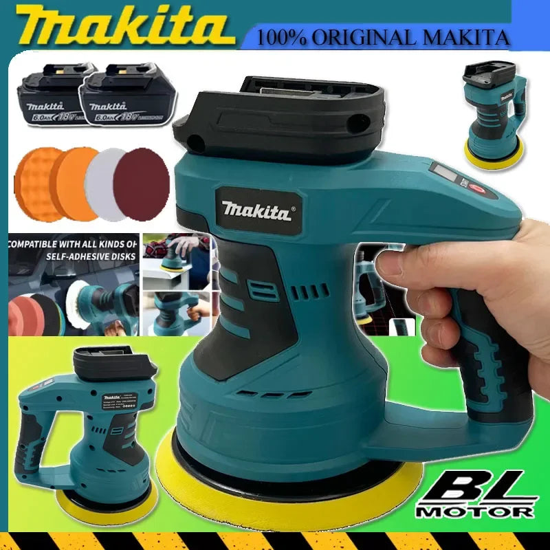 Makita Polisher  Rechargeable Cordless Car Polisher 8 Gears Adjustable Auto Electric Waxing Sanding Sealing Glaze Tool