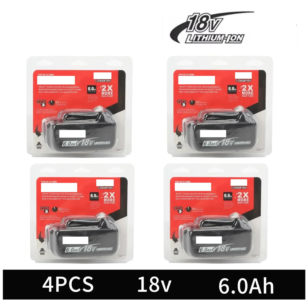 2025 for Makita BL1860 BL1850B BL1850 BL1840 BL1830 Screwdriver Battery & Charger 18v Replacement Power Tool Batteries.