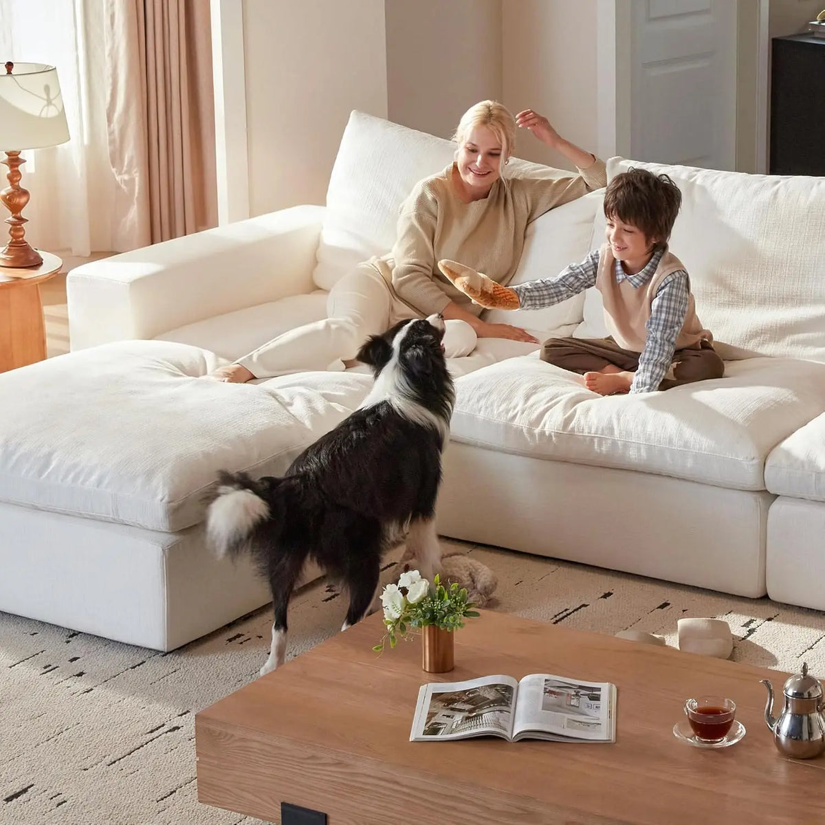 Cloud Couch Sectional 81.1'' Oversized Modular Deep Seat Sofa Comfy White Cloud Couch with Washable Cover for, Customized