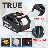 Genuine Makita 18V Battery 6ah,With Battery Indicator Rechargeable Makita Battery,BL1830 BL1840 BL1850 Power Tool Battery
