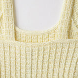 Ele ort Knitted Dr Women's Elastied Knit with Button Strap Vest Sle Casual Spring Summer Autumn Polyester Fabric
