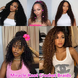 Deep Pixie Curls Crochet Hair Pre Separated Knotless Miracle Knot Braids 12A Small Spirals Curly Crochet Human Hair Extensions