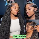 Chocolate Brown HD Lace Front Wigs Human Hair 200% Density Curly Lace Front Wigs Human Hair Deep Wave Wigs Human Hair For Women