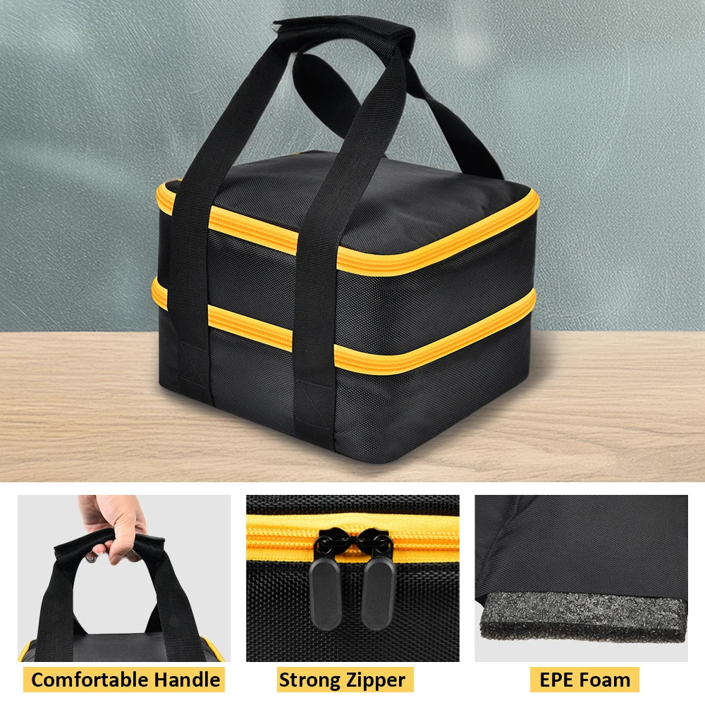 Double-Layer Battery Storage Bag for DEWALT Batteries & Chargers – Heavy-Duty Carrying Case Fits 20V/60V （Bag Only)