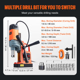 SucceBuy 1300W 1400W 2" Electric Drilling Machine Magnetic Drill Press Boring Diameter Power Drill 810 PRM Drill