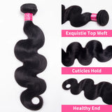 Raw Brazilian Body Wave Bundles With Closure Human Hair Weave Unprocessed Remy Hair 4x4/5x5 Lace Closure With 3/4 Bundles