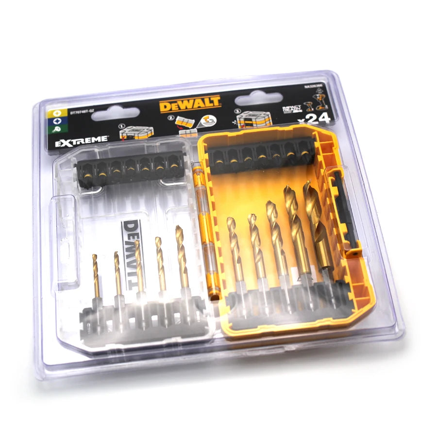DEWALT 24PCS Flextorq Drill Driver Bit Set and Metal Twist Drill Bit Power Tools Accessories DT70748T-QZ