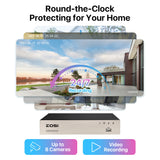 ZOSI 3K Lite Security Camera System AI Human Vehicle Detection 8CH HD TVI Video DVR Recorder 2MP 1080P CCTV Surveillance Camera