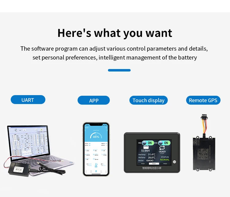 JBD Automatic Identify 8s-24s 8S 10S 12S 13S 14S 15S 16S 20S 21S 22S 24S 24V 36V 48V 60V 72V 40A-200A Smart BMS UART RS485 NTC