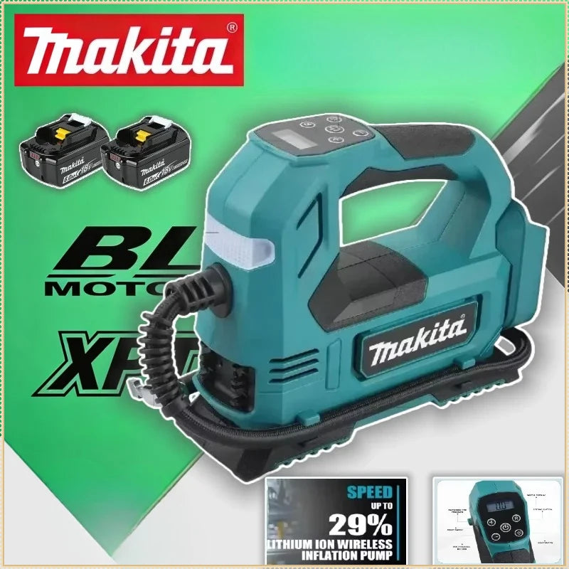 Makita Portable Cordless Tire Inflator Electric Air Pump with Digital Display Screen Air Compressor For Car Bicycle Tires Ball