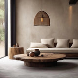 round coffee table medieval retro style old wood short coffee table simple modern coffee table atmosphere Japanes