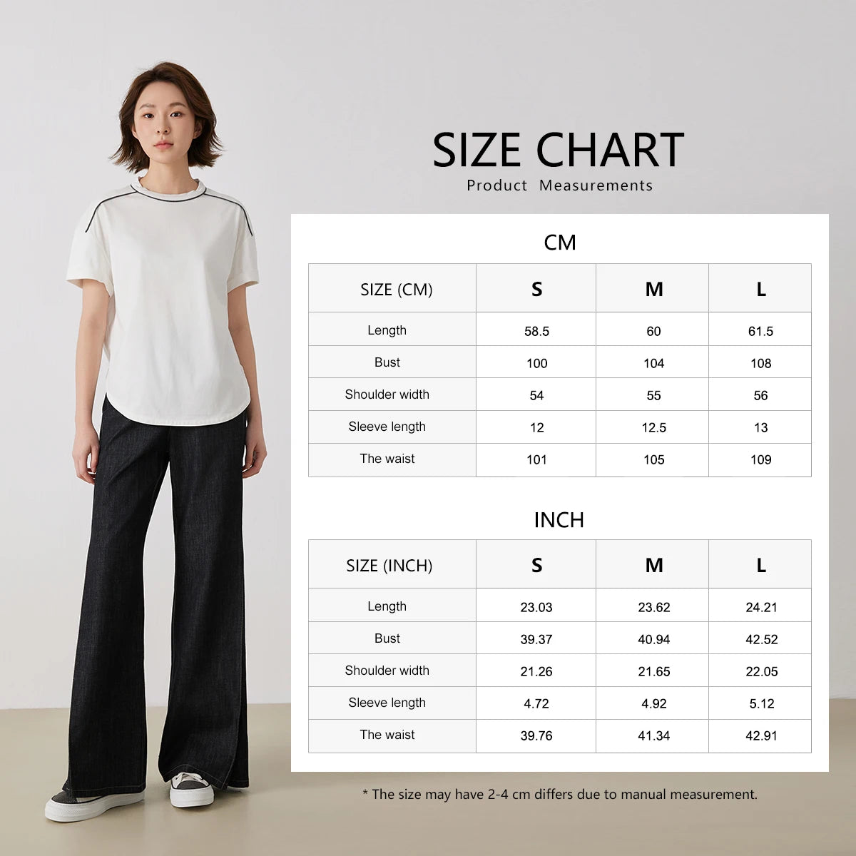 KL7513242 Women's Light Luxury High-Quality Cotton Blend T-Shirt with Contrasting Chain Detail Pullover Style