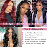 250% 13x6 Full Hd Frontal Wig Body Wave Wear And Go Glueless Human Hair Wigs For Women 7X5 Precut Lace Front Wig 30 34 inch