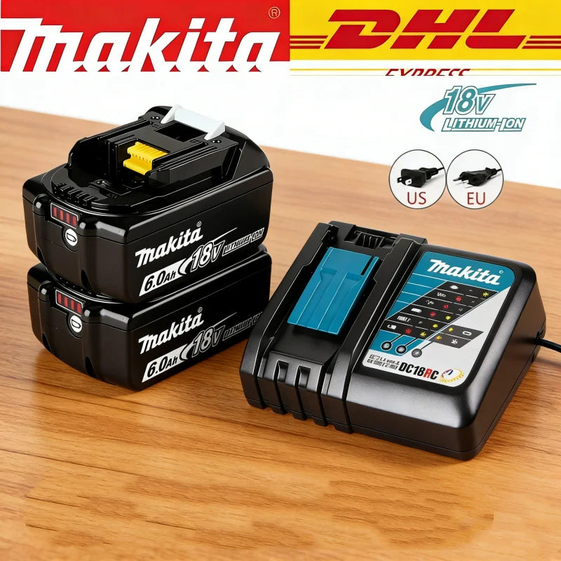 2026 100% Makita BL1860 BL1850B BL1850 BL1840 BL1830 Screwdriver Battery Charger 18v 6Ah/5Ah Replacement Power Tool Batteries.