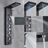 Golden Black Shower Panel Wall Rain Waterfall Shower Faucet Bathroom Shower Set APS Body Spray Jets Plastic Handshower Head