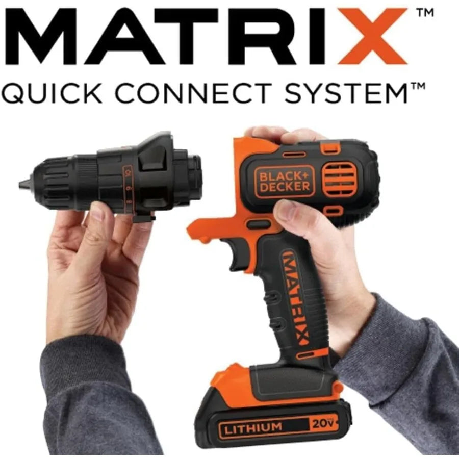 20V MAX Matrix Quick Connect System Cordless Lithium Power Drill and Driver with Battery Included Ideal for Home Repairs DIY P