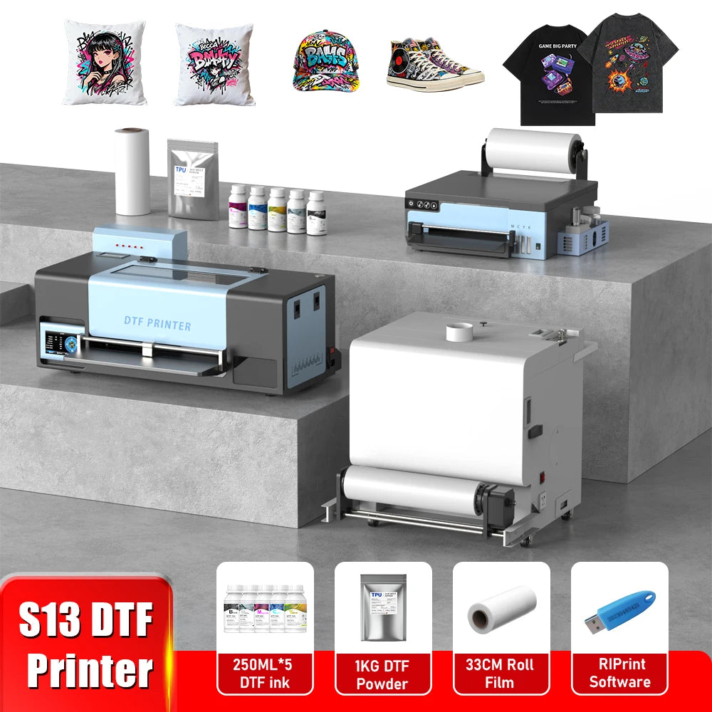 A4 A3 DTF Printer with XP600 printhead With DTF Powder Shaker Machine for DIY T-Shirt printing machine A3 Textiles fabric print