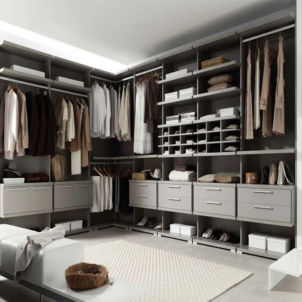 Open Cloakroom U Shape Wardrobe Luxury Modern Simple Minimalist Large Wardrobe Closet