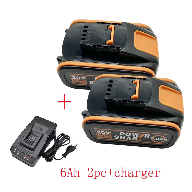 20V Replacement Battery for WORX WA3551 WA3553 WA3570, Power Share Compatible, 4.0Ah / 6.0Ah for Electric Power & Garden Tools