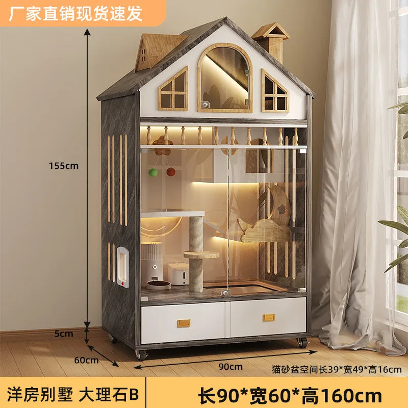 Cat Villa Pet Cabinet Cat Cage Household Indoor  Large Free Space