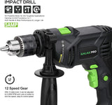 5Amp Hammer Drill with 105 Accessories, Variable Speed 0-3000 RPM, Dual Function, Rotating Handle and Case