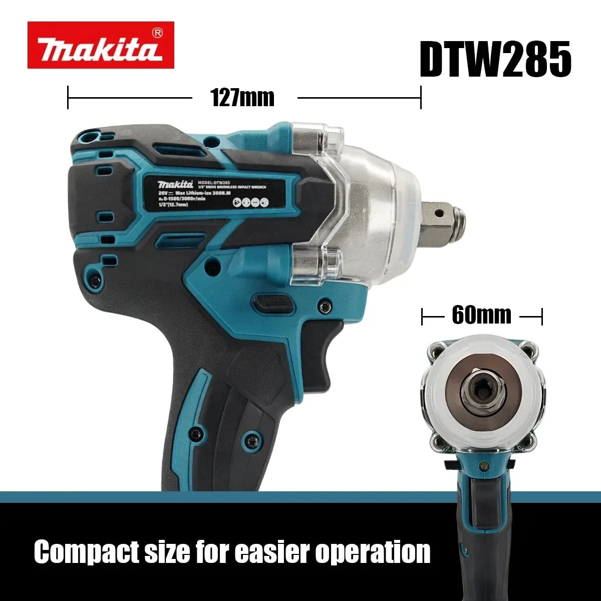Makita DTW285 520N.M Brushless Impact Wrench Cordless Electric Wrench High Torque Rechargable Tool For Makita  Battery