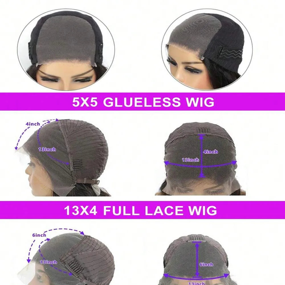 250 Density Water Wave 13x4 HD Lace Front Human Hair Wigs 360 Pre Plucked 13x6 13x4 5x5 Curly Lace Frontal Wigs For Women